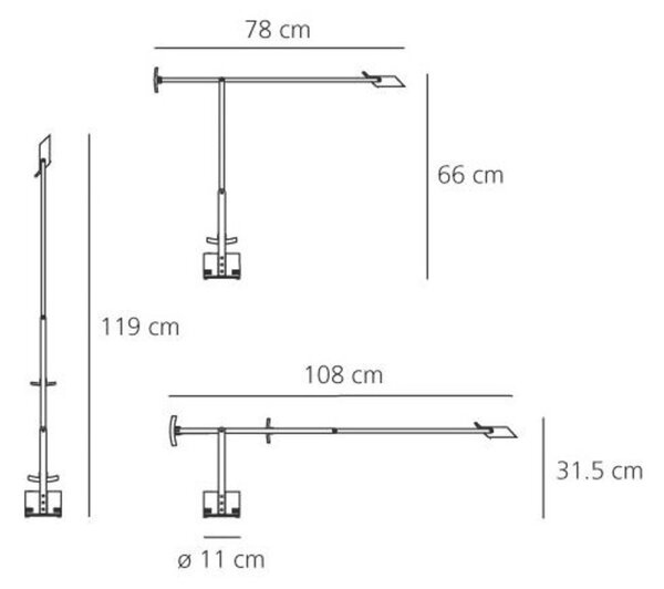 Artemide stolní LED lampa Tizio 7 W 220-240 V stmívatelná
