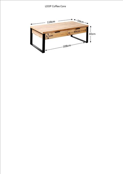 KONFERENČNÍ STOLEK, barvy dubu, kov, kompozitní dřevo, 118/59/40 cm - Konferenční stolky, Online Only