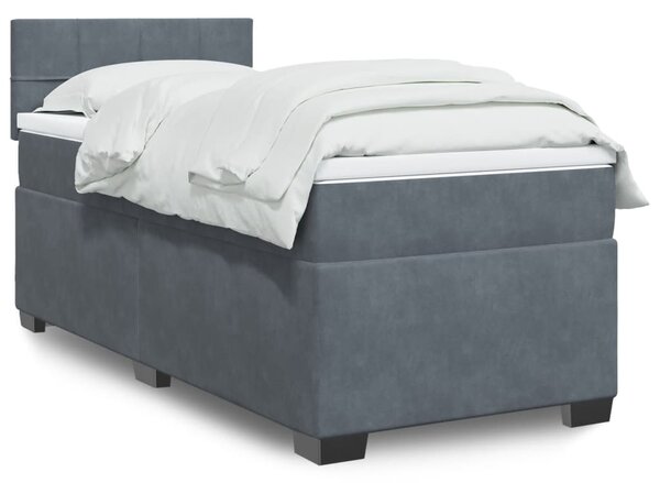 Box spring postel s matrací tmavě šedá 80 x 200 cm samet 3286163