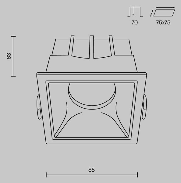 Vestavné svítidlo DL043-01-15W3K-D-SQ-W - MAYTONI