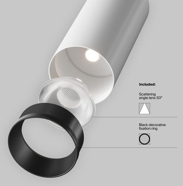 Maytoni Reflektorové LED svítidlo FOCUS 12W pro 1F systém UNITY, v. 15,8 cm, 3000K TRIAC