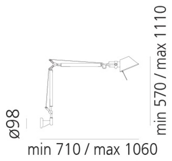 Artemide stolní/nástěnná lampa Tolomeo Mini 8 W E27 hliník bez podstavce
