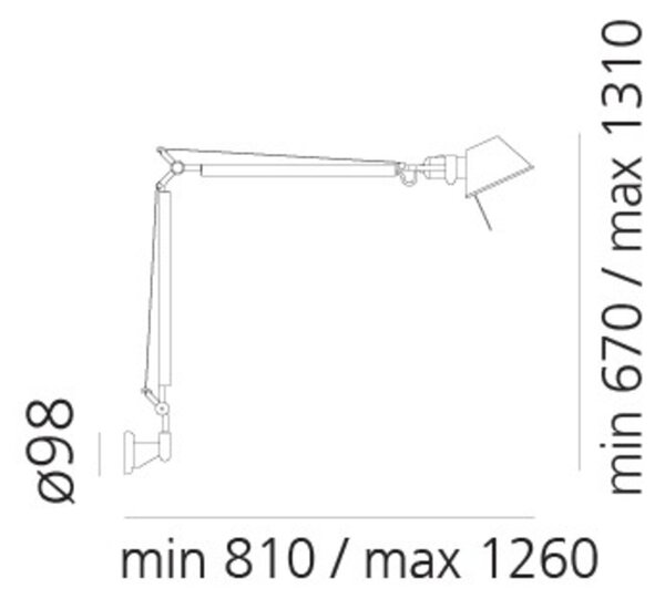 Artemide stojací lampa Tolomeo LED TW 11 W stmívatelná bez základny