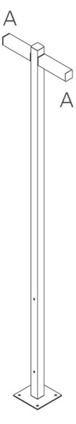 Artemide venkovní sloupkové svítidlo Walking Pole 2500 Architectural Outdoor 2x180° hlavice 250 cm
