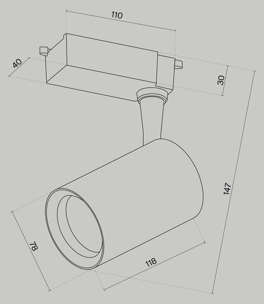 Maytoni Reflektorové LED svítidlo VUORO bílé 10W pro 1F systém UNITY, v. 14,7 cm, 4000K nestmívatelné