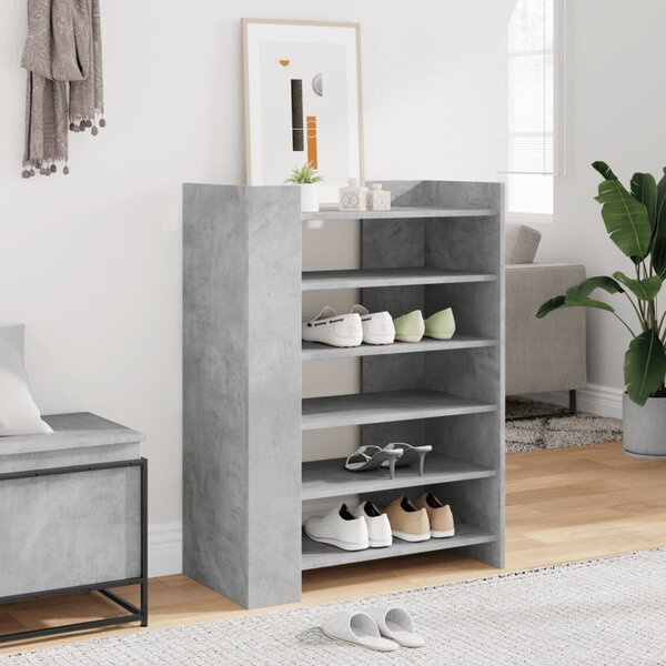 Botník betonově šedý 74,5 x 37,5 x 100 cm kompozitní dřevo