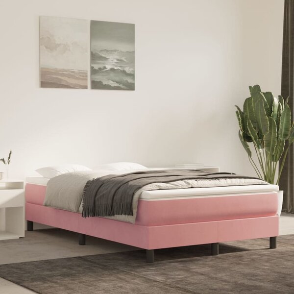 Box spring postel s matrací růžová 120x190 cm samet 3269682