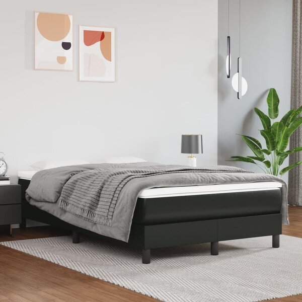 Box spring postel s matrací černá 120x190 cm umělá kůže 3269671