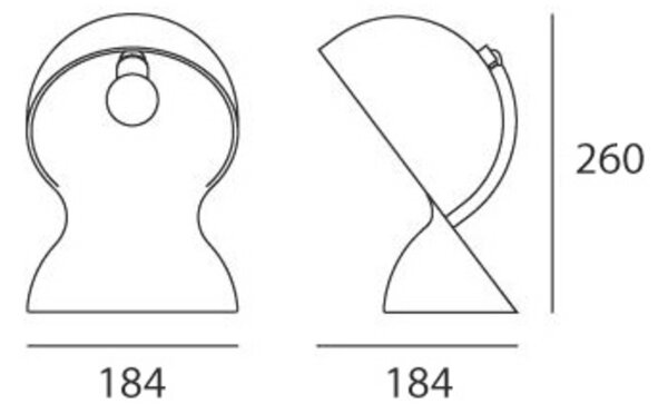 Artemide stolní lampa Dalù Design Collection E14 max 6 W bílá
