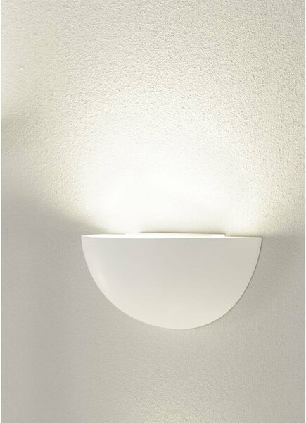 BIG WHITE SLV PLASTRA 101, nástěnné svítidlo, C35, půlkulaté, bílá sádra, max. 40 W 148013