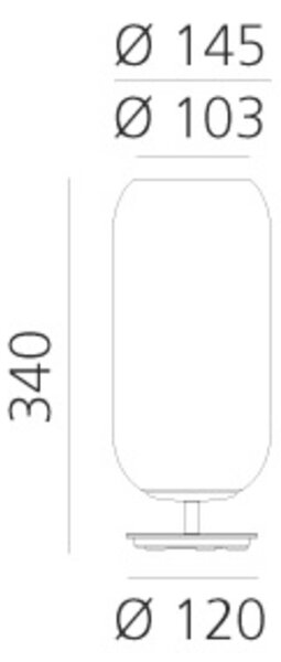 Artemide stolní lampa Gople Mini E14 max 6 W Design Collection černá/modrá