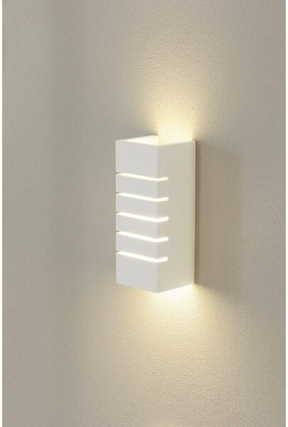 BIG WHITE SLV PLASTRA, nástěnné svítidlo, hranaté, 100 slot, bílá sádra, E14, max. 40 W 148010