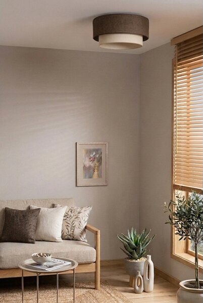 Brilagi - LED Stropní svítidlo BOHO ECO 1xE27/10W/230V pr. 40 cm hnědá/krémová