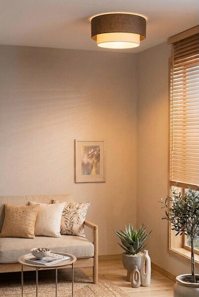 Brilagi - LED Stropní svítidlo BOHO ECO 1xE27/10W/230V pr. 40 cm hnědá/krémová