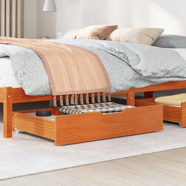 Zásuvky pod postel 2 ks voskově hnědé 80x55x17cm masiv borovice