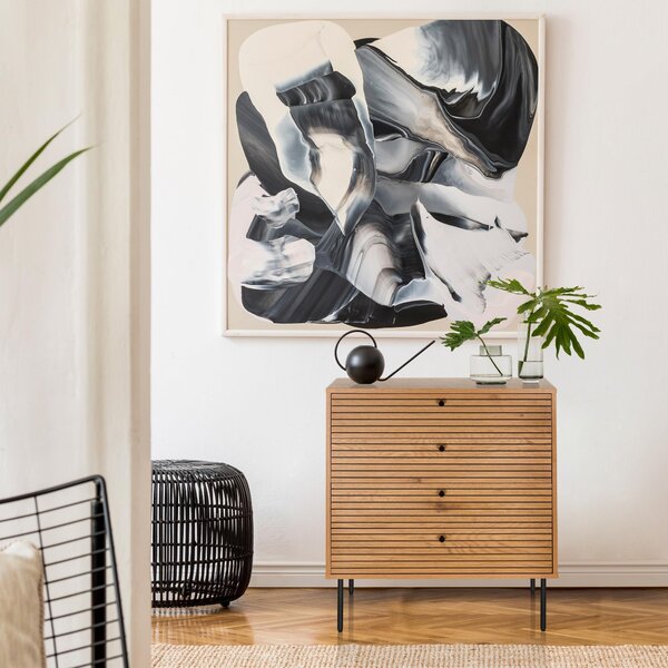 Hjh LIVING Komoda se 4 zásuvkami LINNO K Příborník 85,0 x 80,0 x 40,0 cm