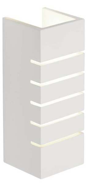 BIG WHITE SLV PLASTRA, nástěnné svítidlo, hranaté, 100 slot, bílá sádra, E14, max. 40 W 148010