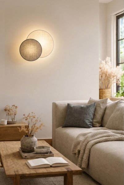 Brilagi - Nástěnné svítidlo CIRCLES 1xE27/60W/230V pr. 35 cm krémová/šedá
