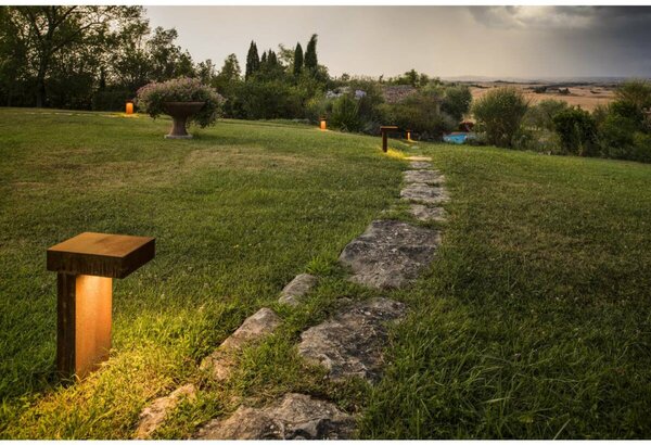 BIG WHITE SLV RUSTY PATHLIGHT, venkovní stojací lampa, úsporná žárovka GX53, IP44, rezavé železo, max. 9 W 230090
