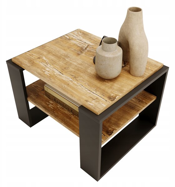 Konferenční stolek Perfektciecie obdélníkový 61 x 51 x 44 cm dub rustikální, vícebarevný