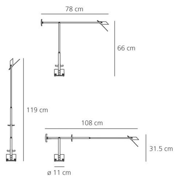 Artemide stolní lampa Tizio GY6.35 3,3 W 220-240 V černá