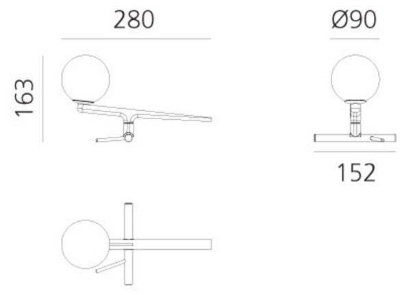 Artemide stolní lampa Yanzi 9,5 W LED stmívatelná 3000K
