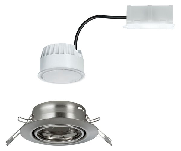 P 93414 Vestavné svítidlo LED Base kruhové 1x5W kov kartáčovaný výklopné - PAULMANN
