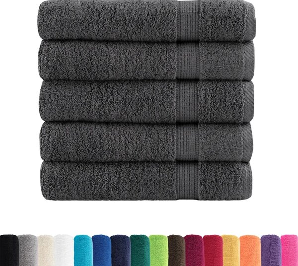 Prémiové ručníky do sprchy SOLUND 25 ks antracitové 70x140 cm 600 g/m²