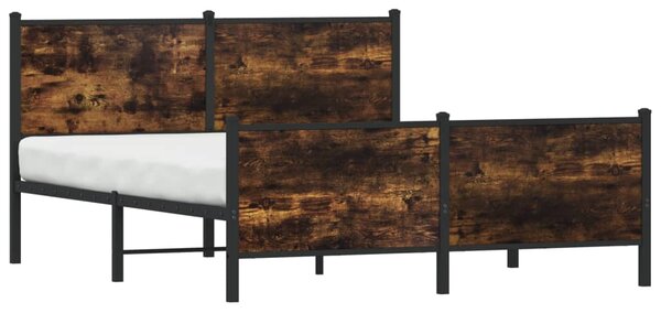 Kovový rám postele bez matrace kouřový dub 140 x 190 cm 3301351