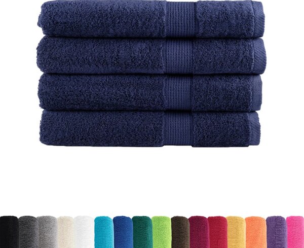 Prémiové saunové osušky SOLUND 4 ks tmavě modré 80x200 cm 600 g/m²