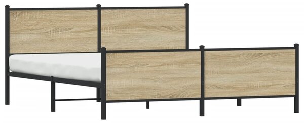 Kovový rám postele bez matrace dub sonoma 180 x 200 cm 3301364