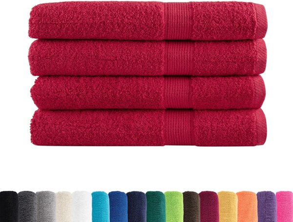 Premium ručníky SOLUND 4 ks červené 80 x 200 cm 600 g/m²
