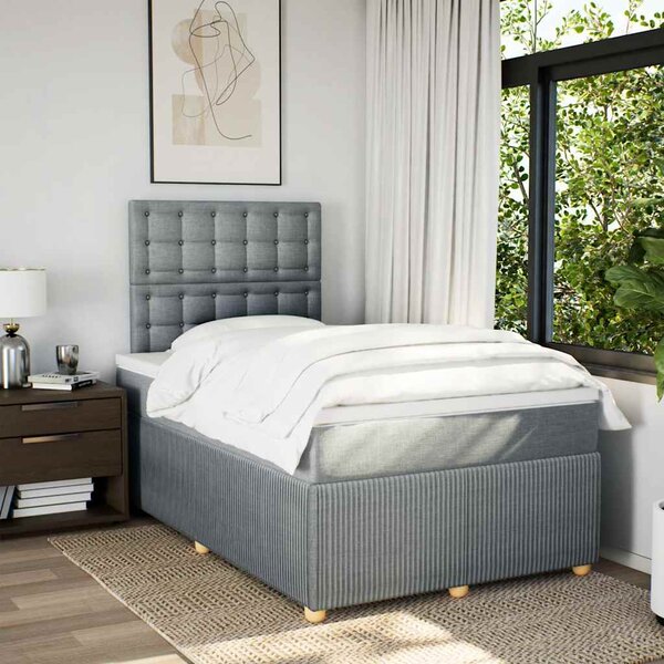 Box spring postel s matrací světle šedá 120x190 cm textil 3292009