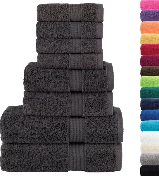 8dílná sada ručníků Premium SOLUND antracitová 600 g/m²
