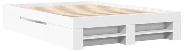 Rám postele bílý 135 x 190 cm kompozitní dřevo 3295506