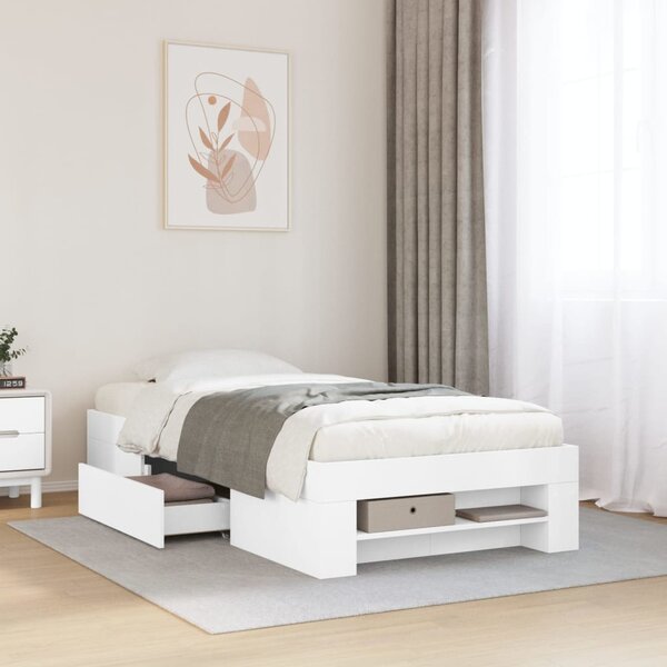 Rám postele bílý 75 x 190 cm kompozitní dřevo 3295527