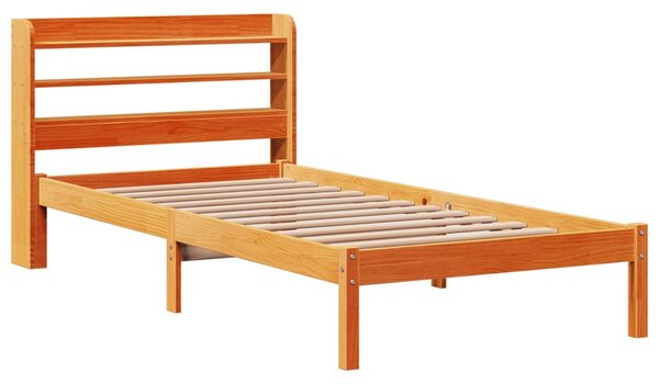 Rám postele s čelem voskově hnědý 100 x 200 cm masivní borovice 3306557