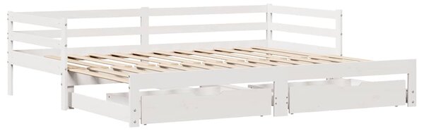 Válenda s přistýlkou a zásuvkami bez matrace bílá 80x200 cm 3302149
