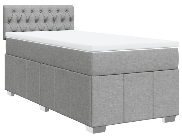 Box spring postel s matrací světle šedá 80 x 200 cm textil 3289202