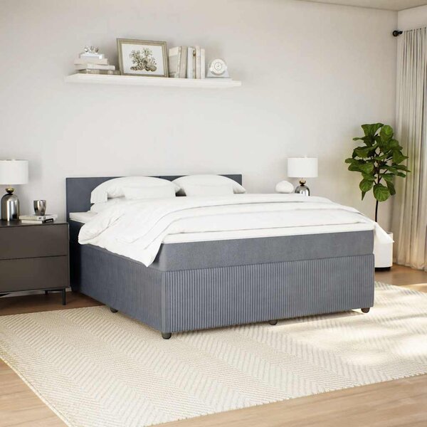 Box spring postel s matrací tmavě šedá 180x200 cm samet 3287801
