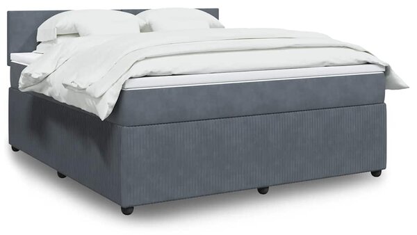 Box spring postel s matrací tmavě šedá 180x200 cm samet 3287801