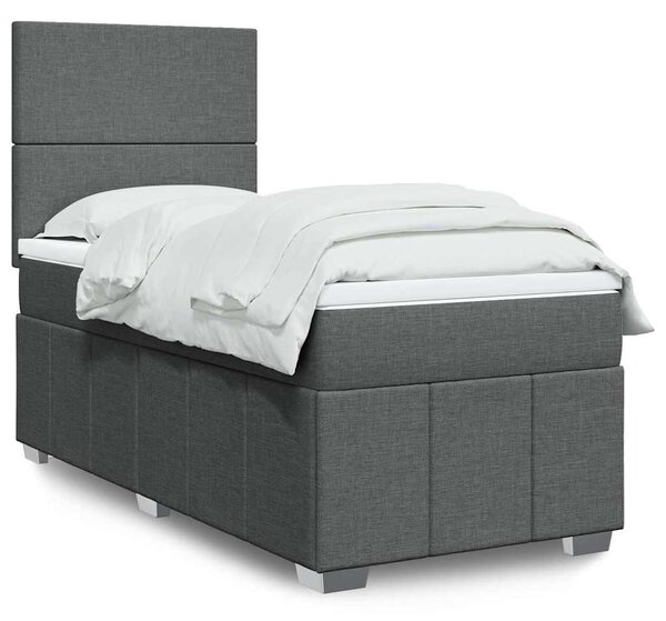 Box spring postel s matrací tmavě šedá 80 x 200 cm textil 3293789