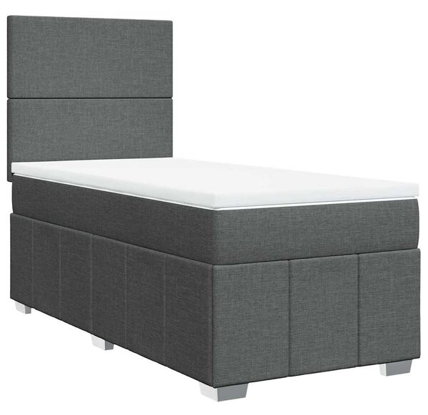 Box spring postel s matrací tmavě šedá 80 x 200 cm textil 3293789