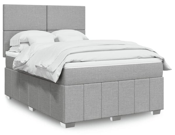 Box spring postel s matrací světle šedá 140 x 190 cm textil 3291656