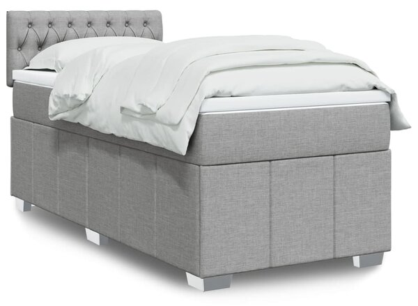 Box spring postel s matrací světle šedá 80 x 200 cm textil 3289202