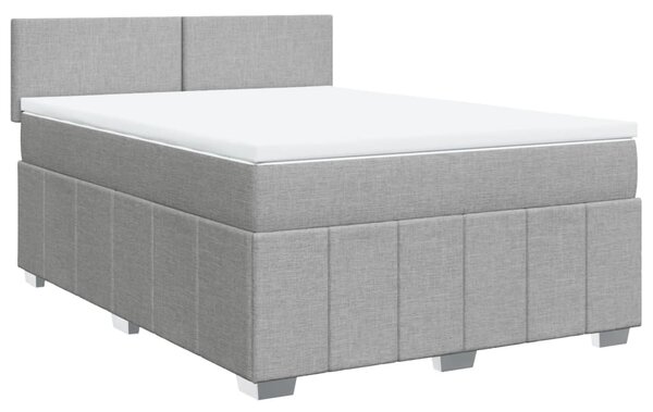 Box spring postel s matrací světle šedá 140 x 190 cm textil 3289356