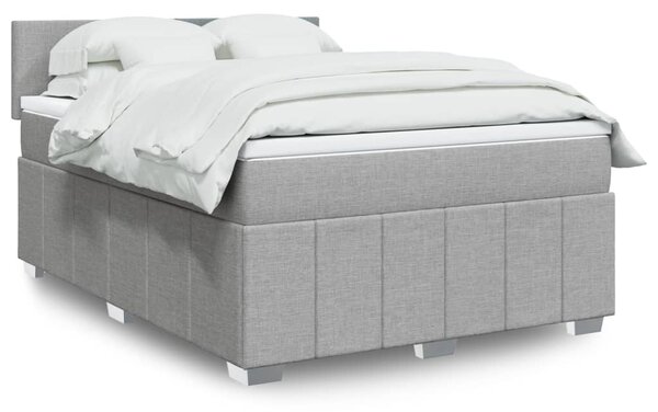 Box spring postel s matrací světle šedá 140 x 190 cm textil 3289356