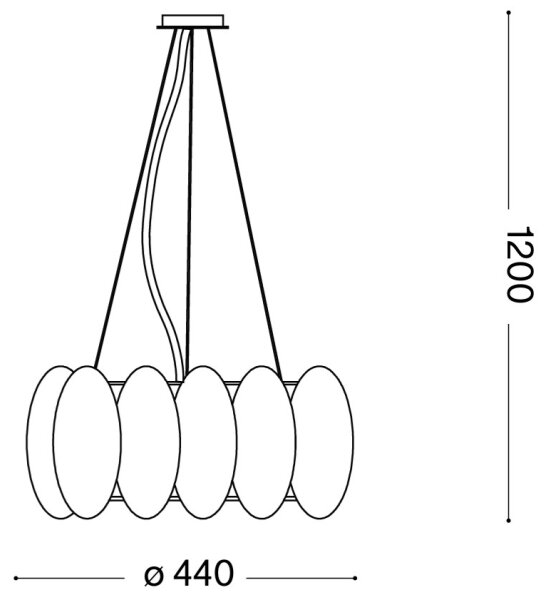Ideal Lux - Lustr na lanku OVALINO 5xE27/60W/230V pr. 44 cm bílá