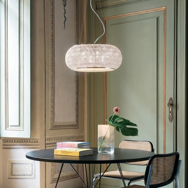 Ideal Lux - Křišťálový lustr na lanku PASHA 6xE14/40W/230V pr. 40cm zlatá