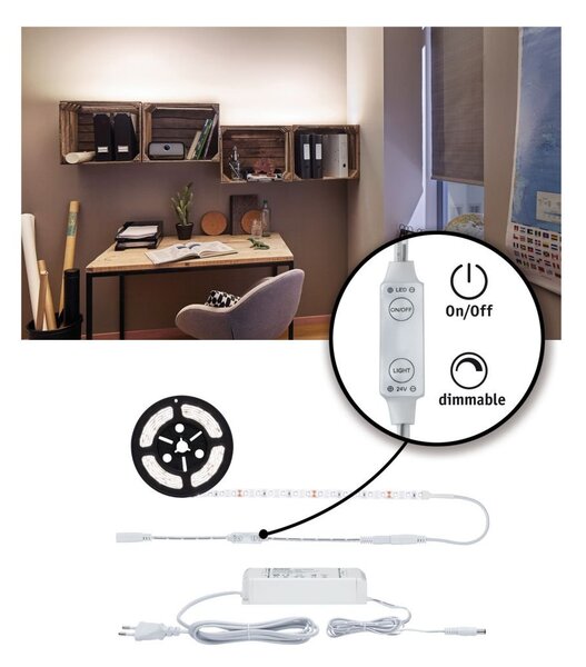 P 78959 SimpLED Power Strip sada 3m neutrální bílá 33W s krytím - PAULMANN